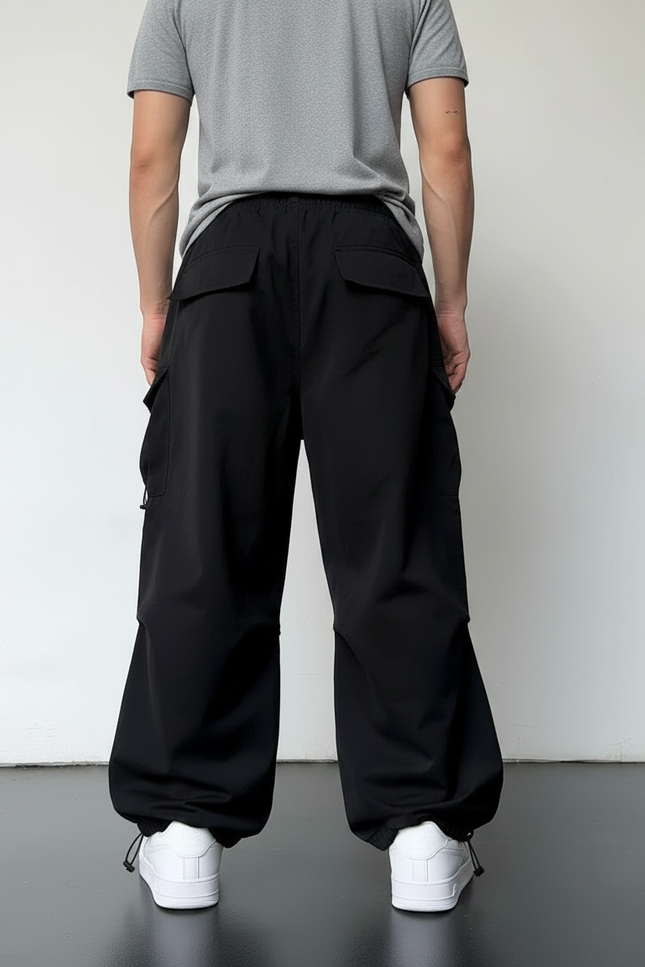Pantalon Parachute Noir Homme - Polyester - vue 2