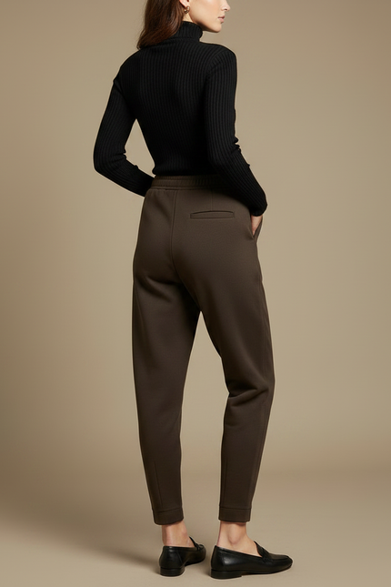 Pantalon Parachute Marron Chaud Ample Harem Confortable - Molleton - vue 2