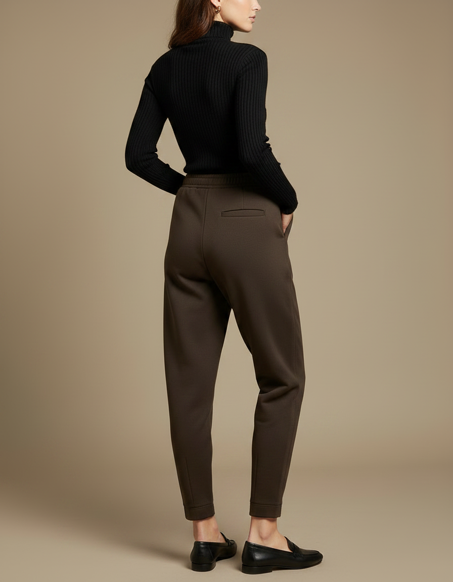 Pantalon Parachute Marron Chaud Ample Harem Confortable - Molleton - vue 2