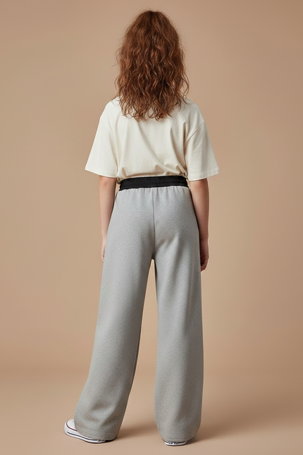 Pantalon Parachute Fille Gris Large - Molleton - vue 2