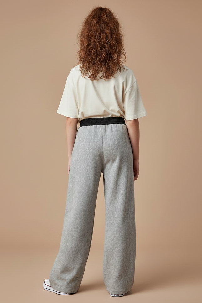 Pantalon Parachute Fille Gris Large - Molleton - vue 2