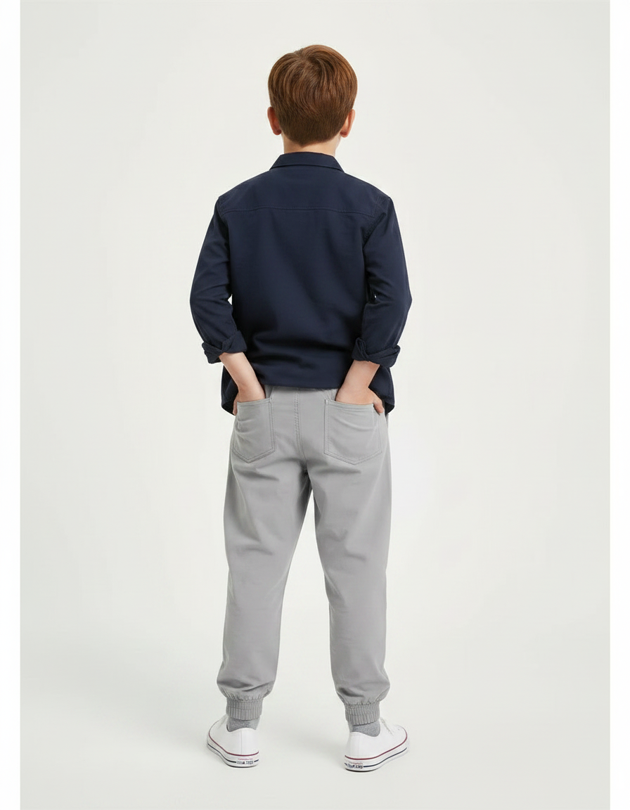 Pantalon Parachute Gris Ample Décontracté Enfant Léger - Polyester - vue 2