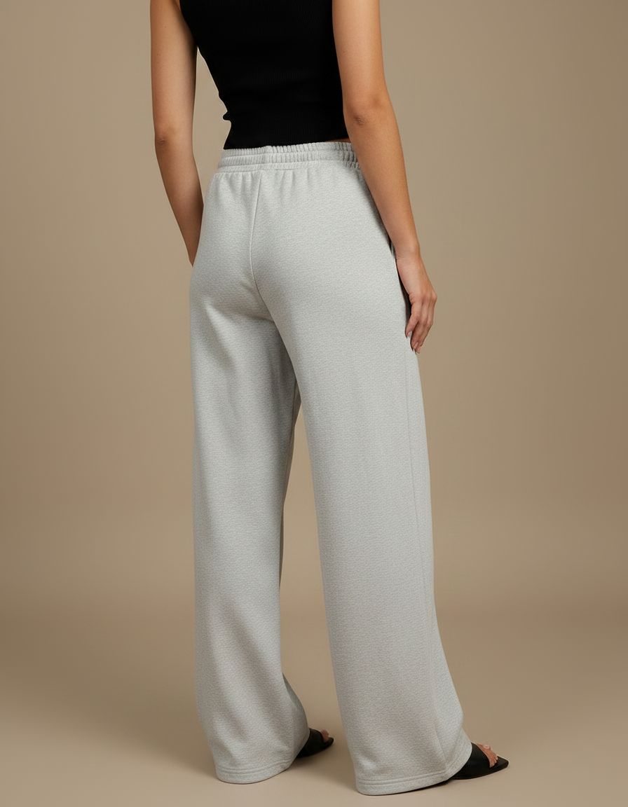 Pantalon Parachute Gris Ample Confortable Décontracté Femme - Molleton - vue 2