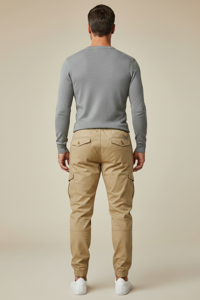 Pantalon Parachute Kaki Coton Cargo Jogger Décontracté Homme - vue 2