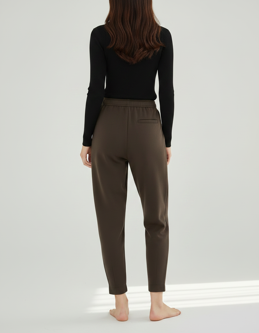 Pantalon Parachute Marron Chaud Confortable Décontracté Femme - Molleton - vue 2
