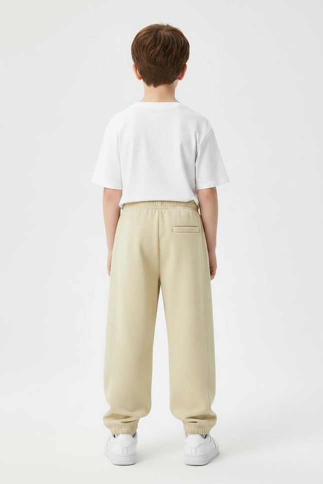 Pantalon Parachute Beige Ample Sport Décontracté Enfant - Molleton - vue 2