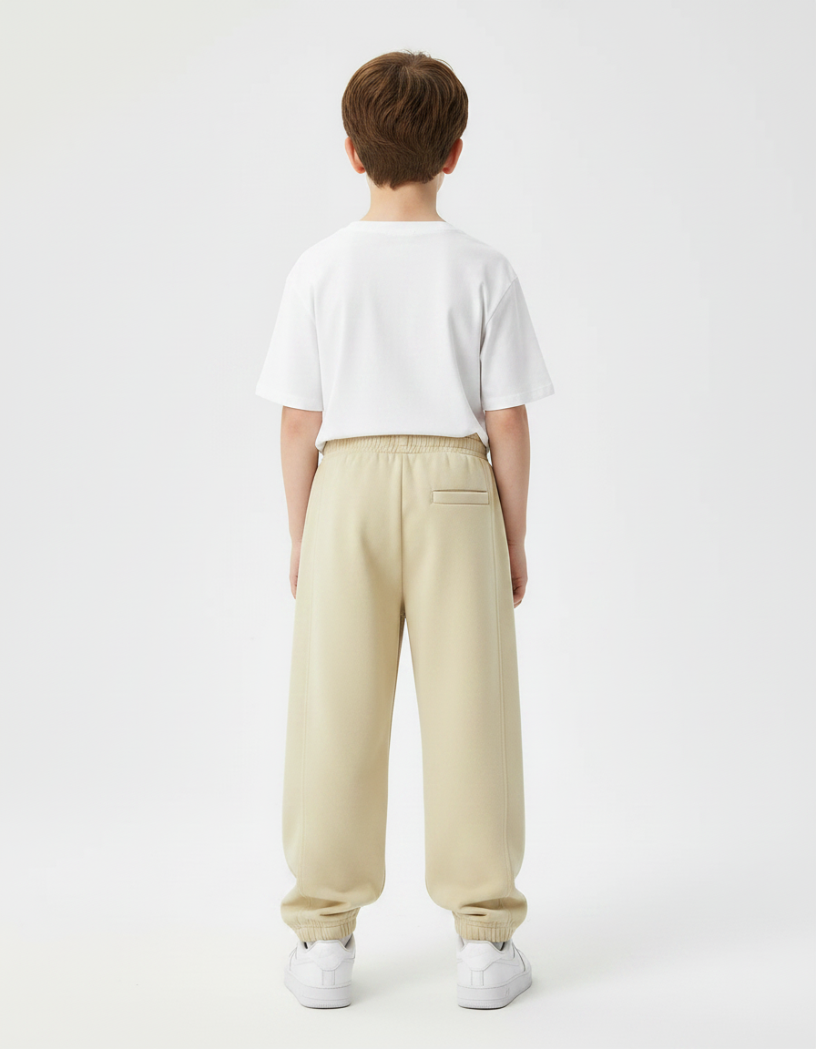 Pantalon Parachute Beige Ample Sport Décontracté Enfant - Molleton - vue 2