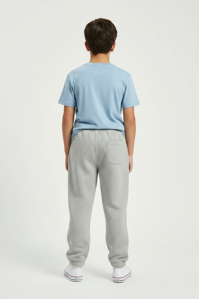 Pantalon Parachute Gris Molleton Ample Décontracté Enfant - vue 2