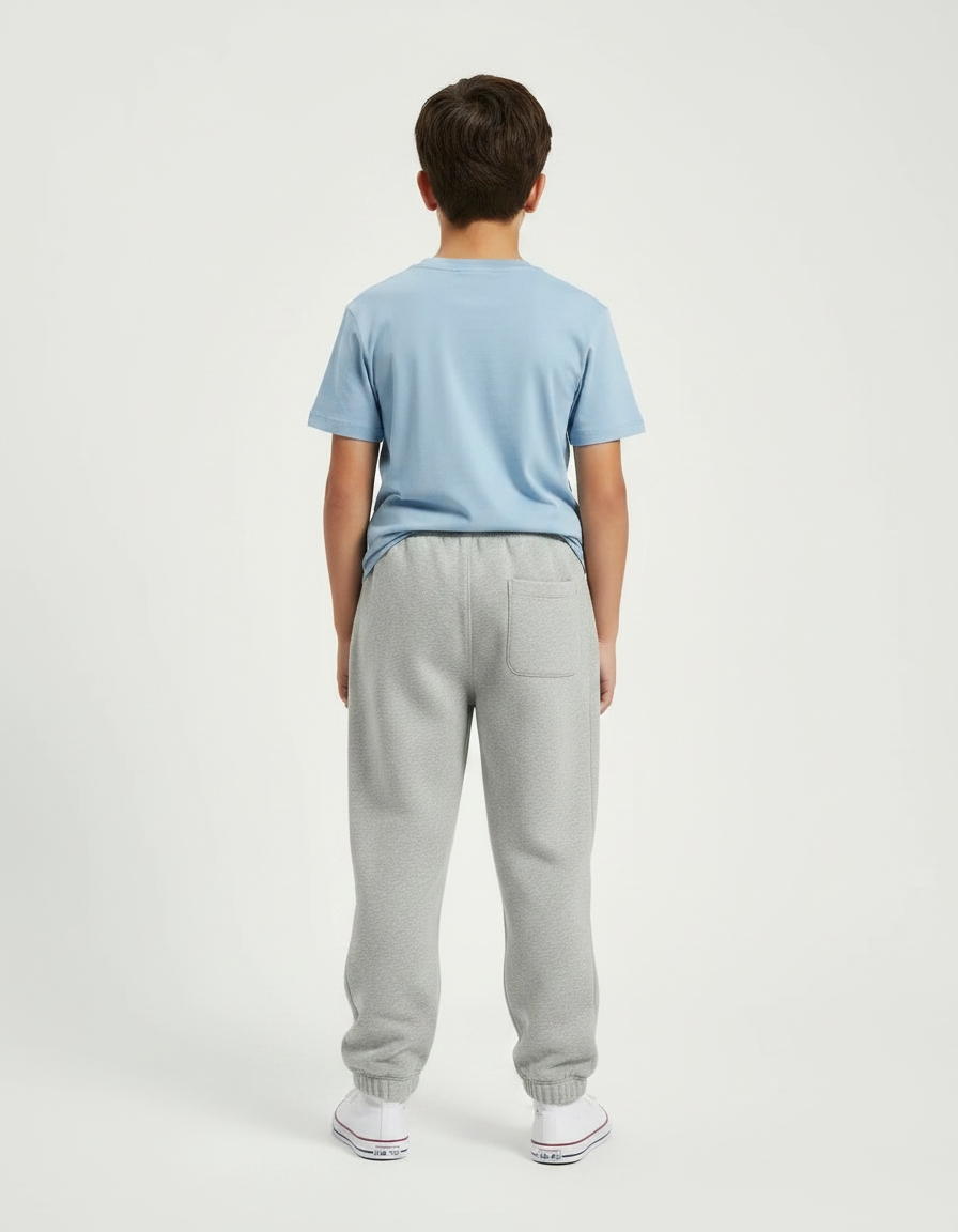 Pantalon Parachute Gris Molleton Ample Décontracté Enfant - vue 2
