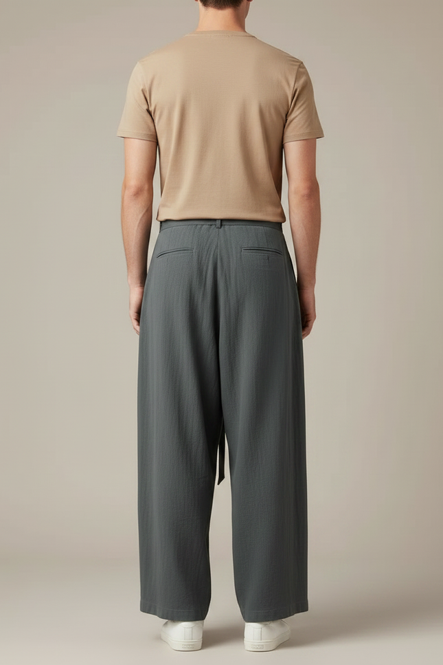 Pantalon Parachute Kaki Ample Coton Fluide Homme - vue 2