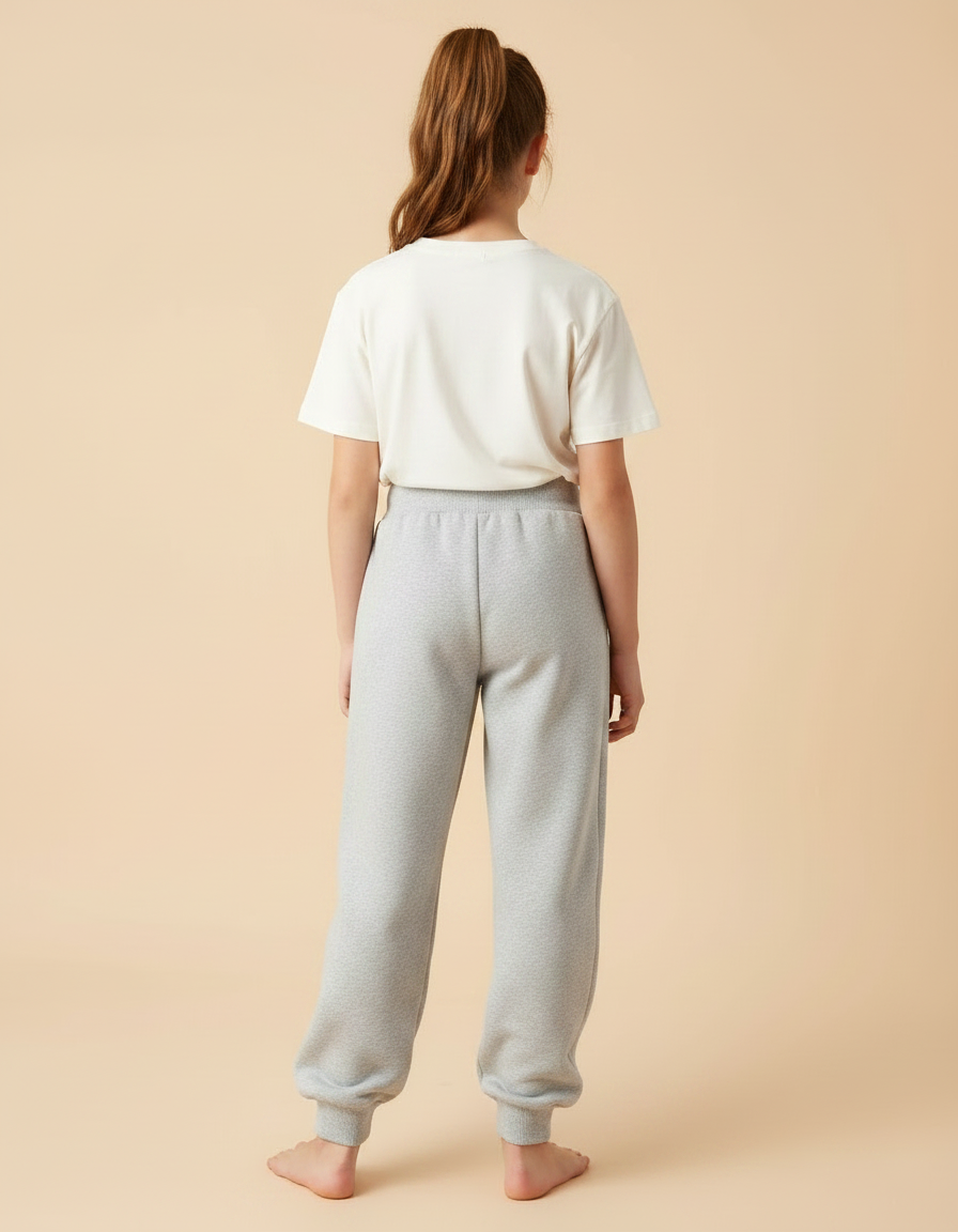 Pantalon Parachute Gris Ample Molletonné Enfant Décontracté - vue 2