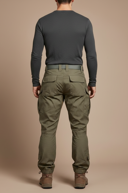 Pantalon Parachute Kaki Cargo Tactique Renforcé Militaire - Toile - vue 2