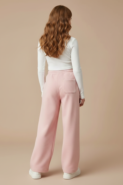 Pantalon Parachute Rose Ample Molletonné Sport Fille - vue 2