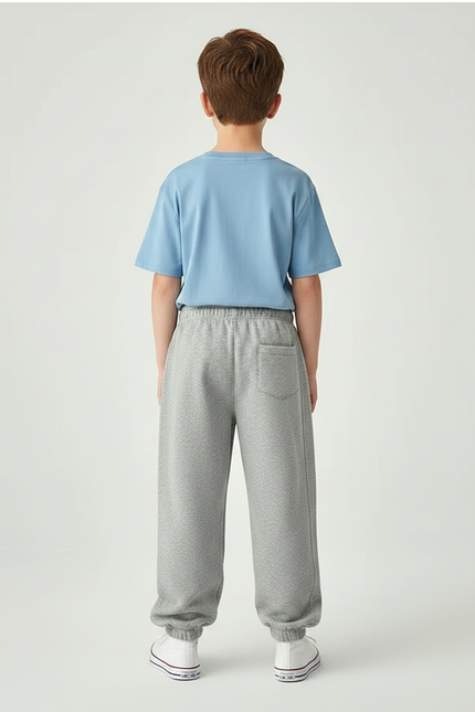 Pantalon Parachute Gris Ample Garçon Molleton Confortable - vue 2