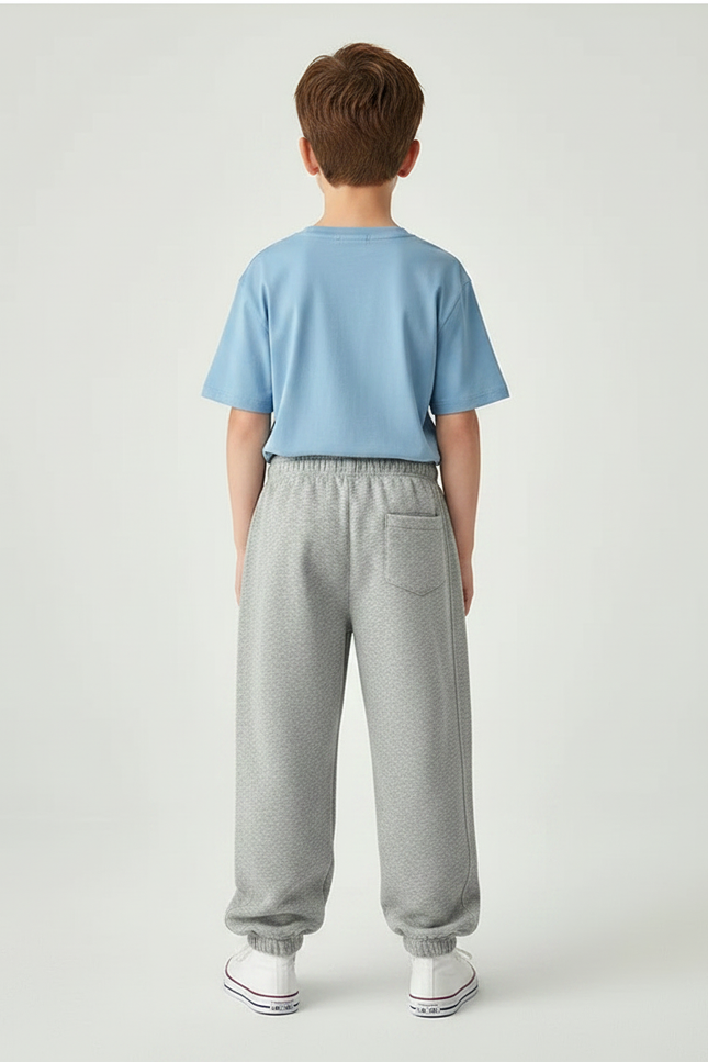 Pantalon Parachute Gris Ample Garçon Molleton Confortable - vue 2