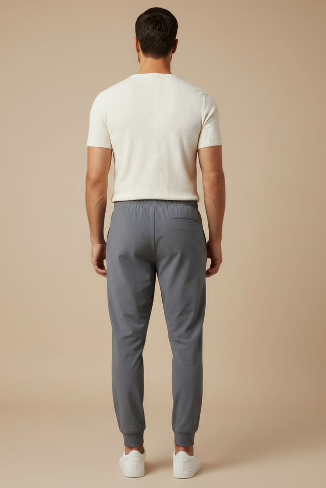 Pantalon Parachute Gris Cordon Ample Homme - Polyester - vue 2