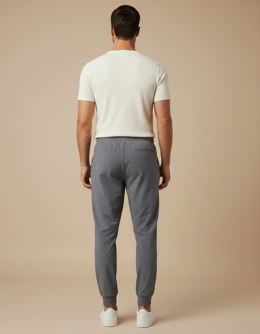 Pantalon Parachute Gris Cordon Ample Homme - Polyester - vue 2