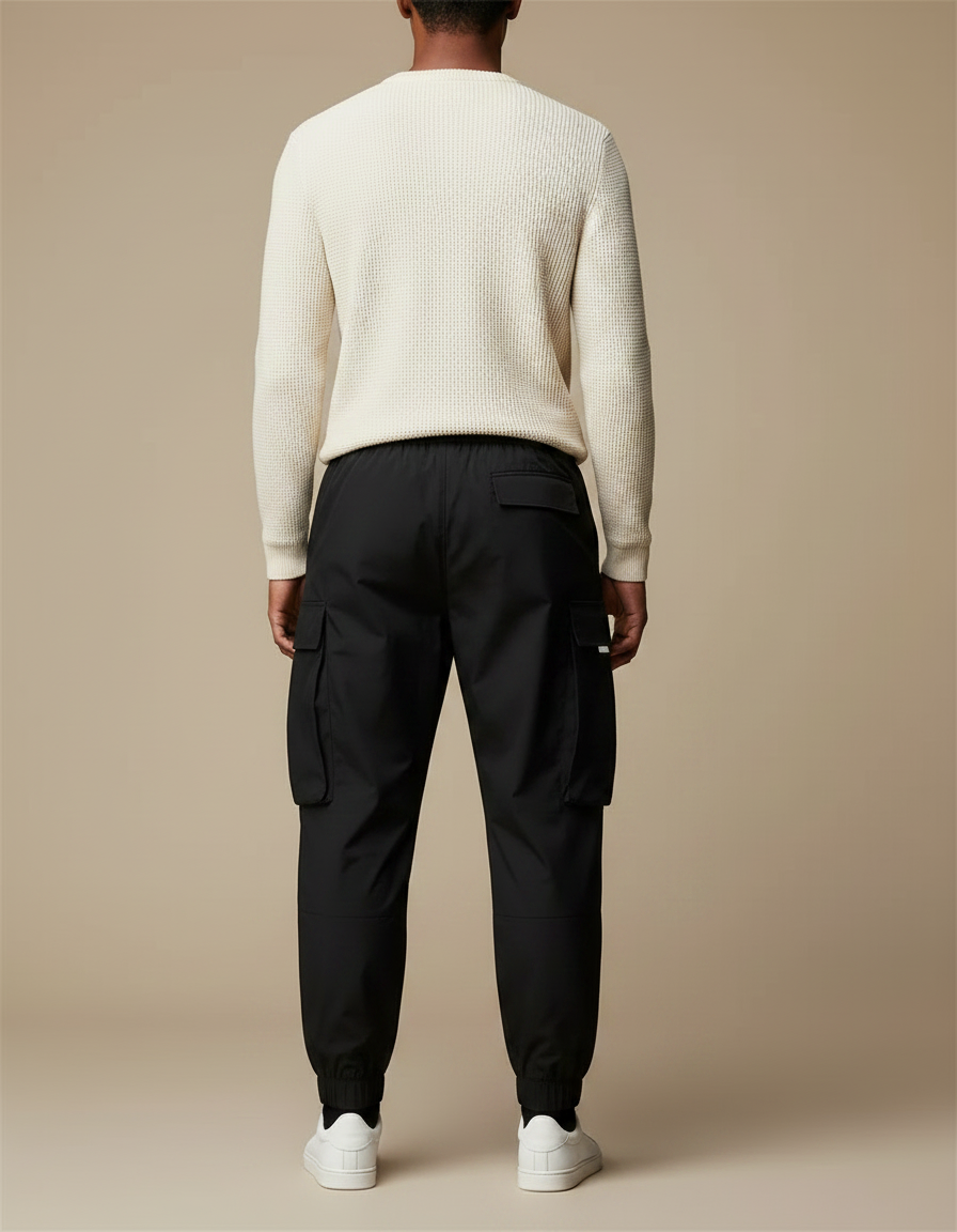 Pantalon Parachute Noir Cargo Homme Sport Décontracté - Polyester - vue 2