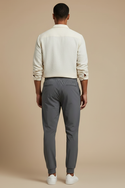 Pantalon Parachute Gris Jogger Décontracté Homme Cordon - Polyester - vue 2