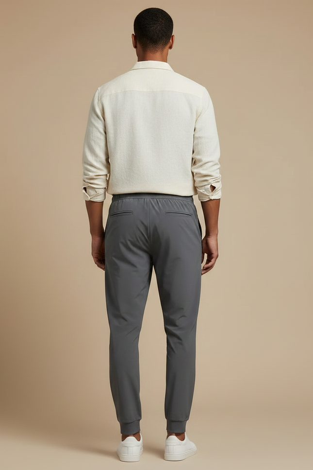 Pantalon Parachute Gris Jogger Décontracté Homme Cordon - Polyester - vue 2