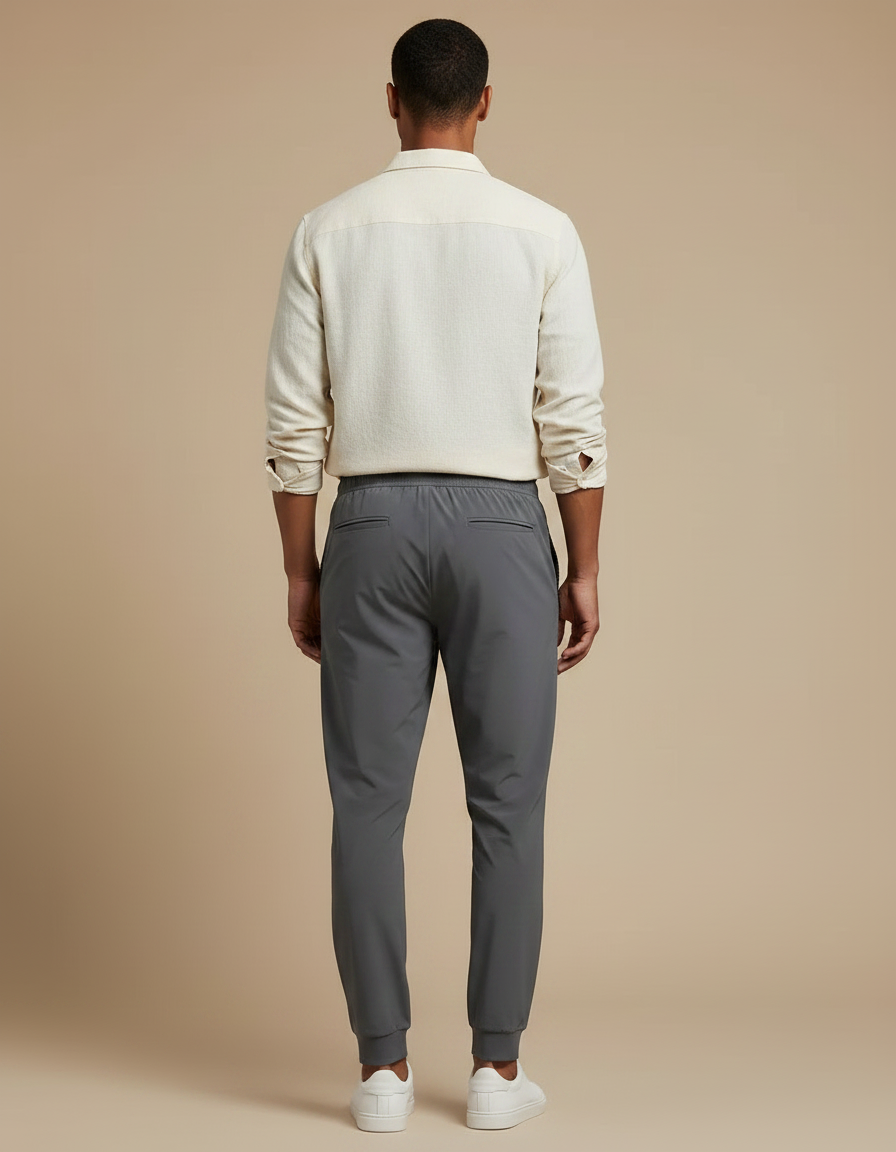 Pantalon Parachute Gris Jogger Décontracté Homme Cordon - Polyester - vue 2