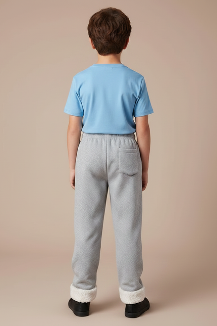 Pantalon Parachute Gris Molleton Doublé Ample Enfant - vue 2