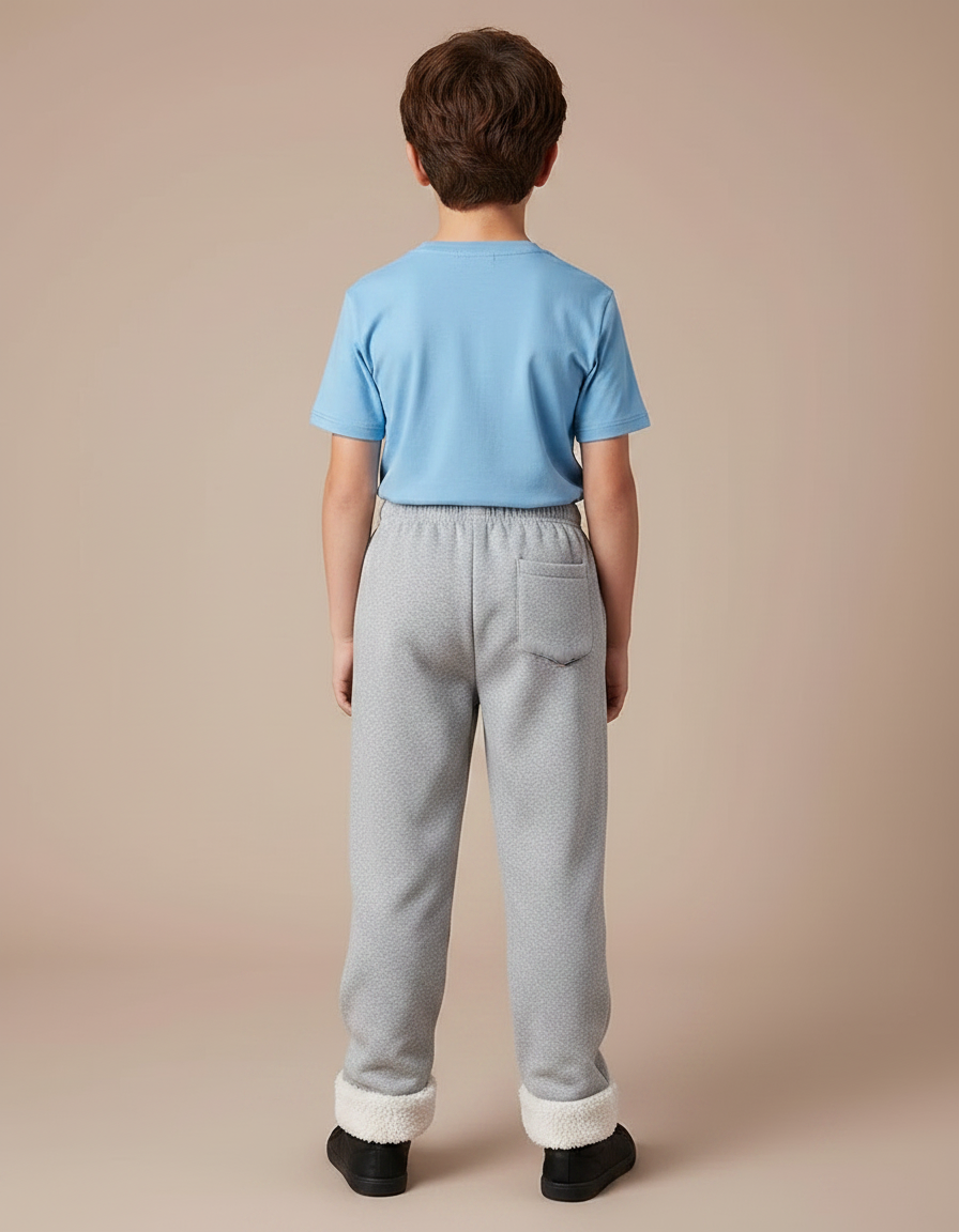 Pantalon Parachute Gris Molleton Doublé Ample Enfant - vue 2