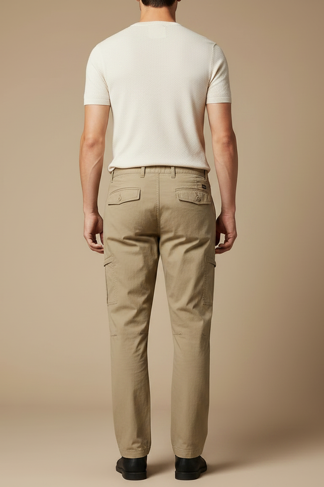 Pantalon Parachute Kaki Cargo Cordon Décontracté Homme - Toile - vue 2