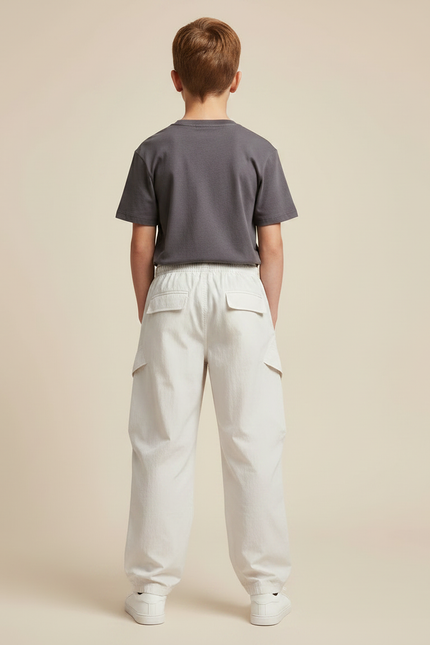 Pantalon Parachute Beige Cargo Ample Décontracté Léger - Polyester - vue 2