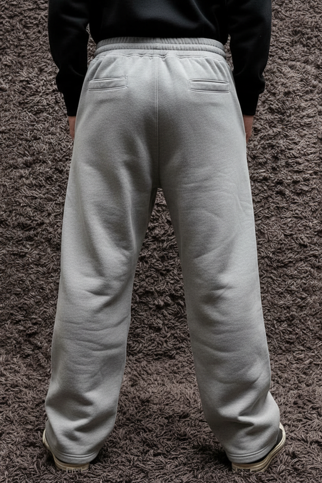 Pantalon Parachute Gris Imprimé AK-47 Décontracté Large - Molleton