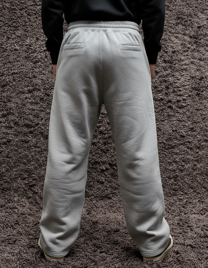 Pantalon Parachute Gris Imprimé AK-47 Décontracté Large - Molleton