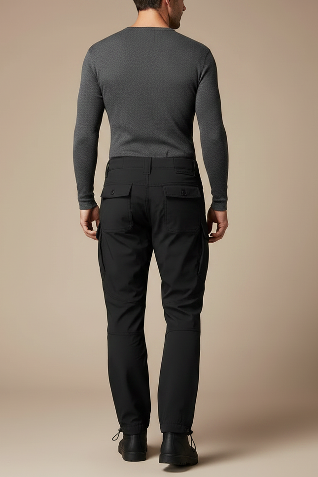 Pantalon Parachute Noir Cargo Imperméable Tactique Homme - Polyester - vue 2