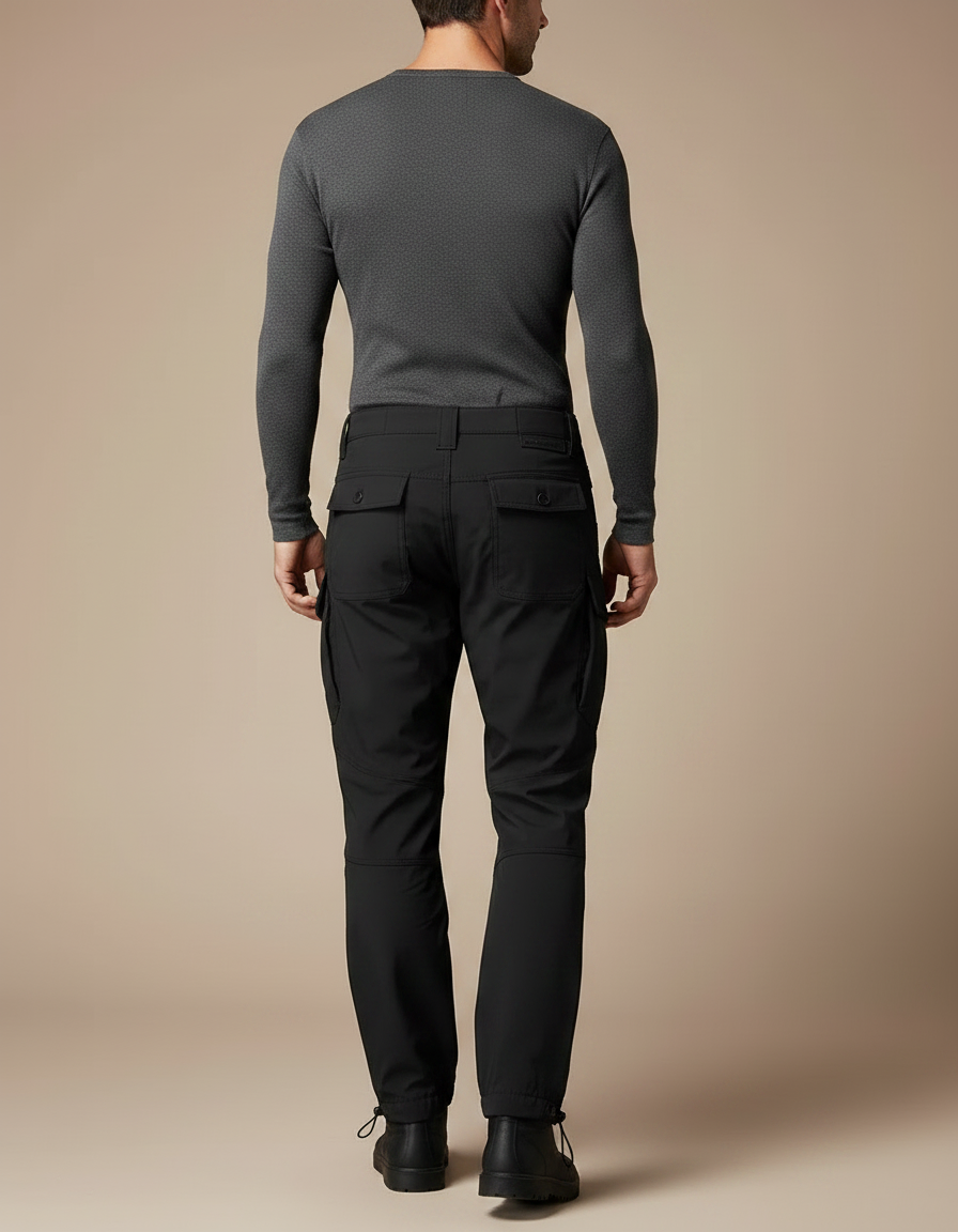Pantalon Parachute Noir Cargo Imperméable Tactique Homme - Polyester - vue 2