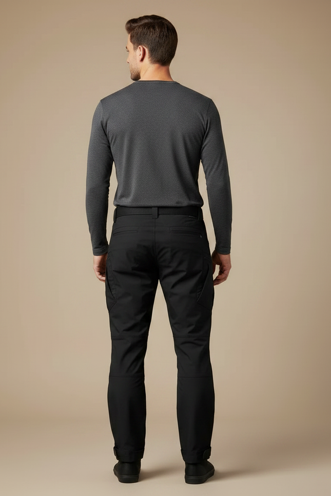 Pantalon Parachute Noir Cargo Homme Coupe Droite - Polyester - vue 2