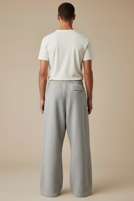 Pantalon Parachute Gris Ample Rayures Jogging Homme - Molleton - vue 2