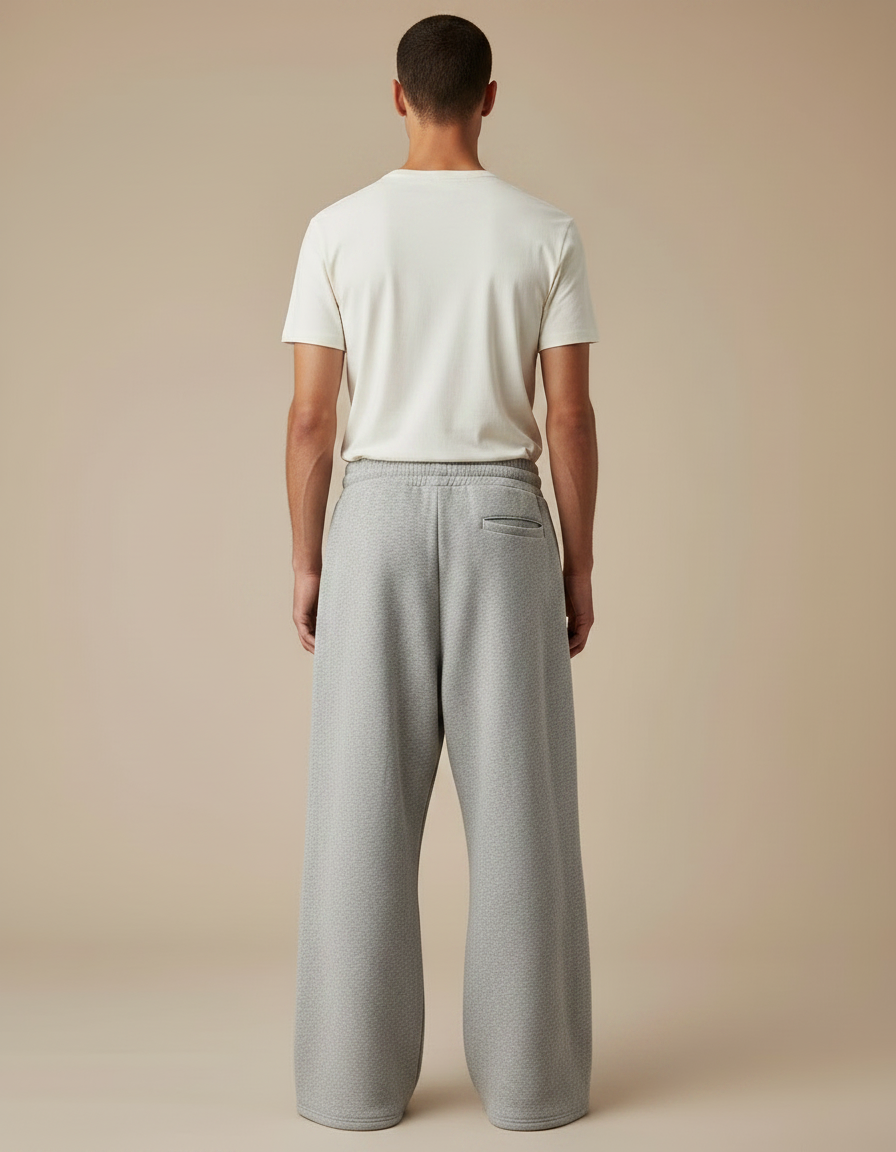 Pantalon Parachute Gris Ample Rayures Jogging Homme - Molleton - vue 2