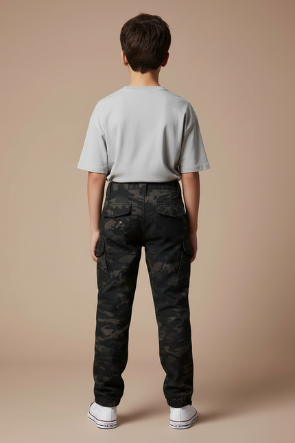 Pantalon Parachute Camouflage Cargo Enfant Décontracté Coton - Multicolore - vue 2