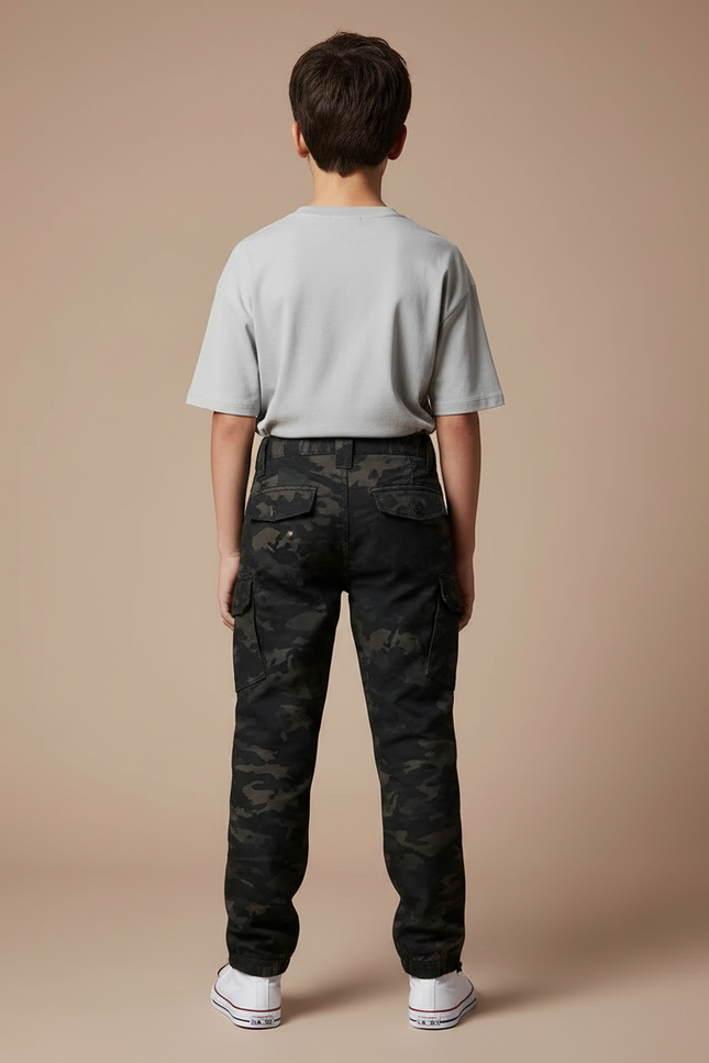 Pantalon Parachute Camouflage Cargo Enfant Décontracté Coton - Multicolore - vue 2