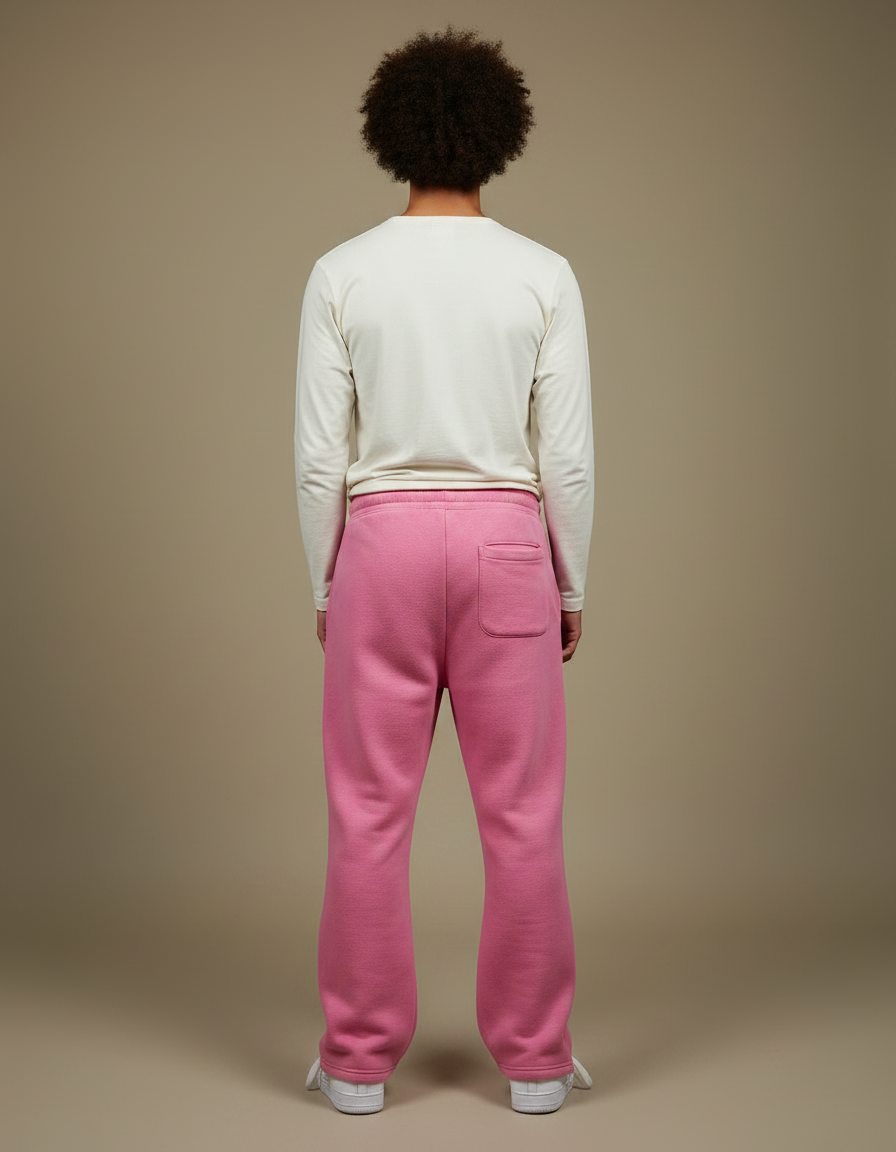 Pantalon Parachute Rose Ample Molleton Imprimé Homme - vue 2
