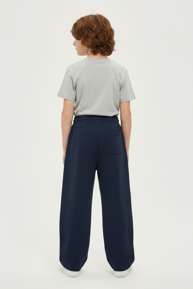 Pantalon Parachute Bleu Marine Ample Coton Enfant - Molleton - vue 2