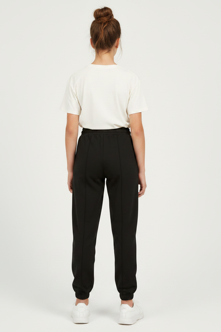Pantalon Parachute Noir Ample Imprimé Pattes Coton - Molleton - vue 2