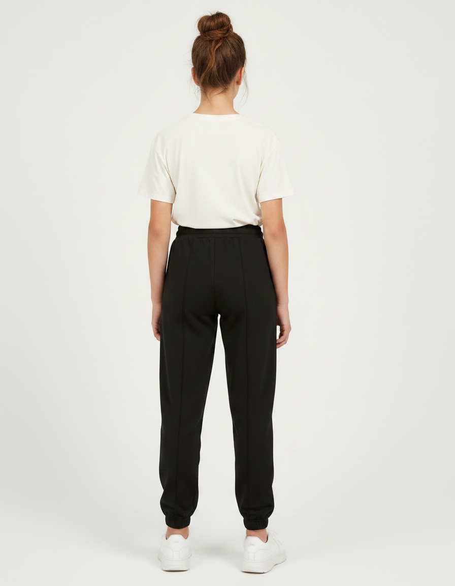 Pantalon Parachute Noir Ample Imprimé Pattes Coton - Molleton - vue 2