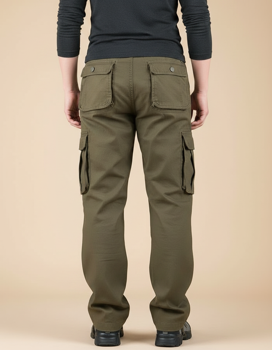 Pantalon Parachute Kaki Ample Multi-Poches Coton Homme - vue 2