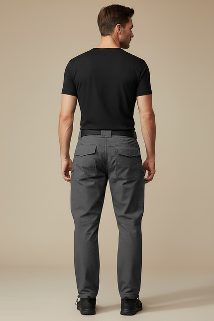Pantalon Parachute Gris Tactique Multi-Poches Homme - Polyester - vue 2