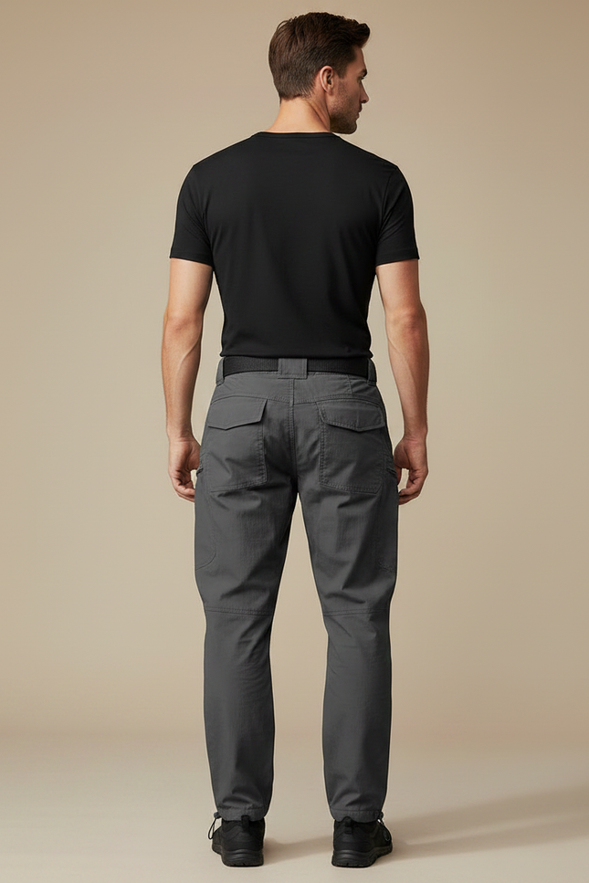Pantalon Parachute Gris Tactique Multi-Poches Homme - Polyester - vue 2