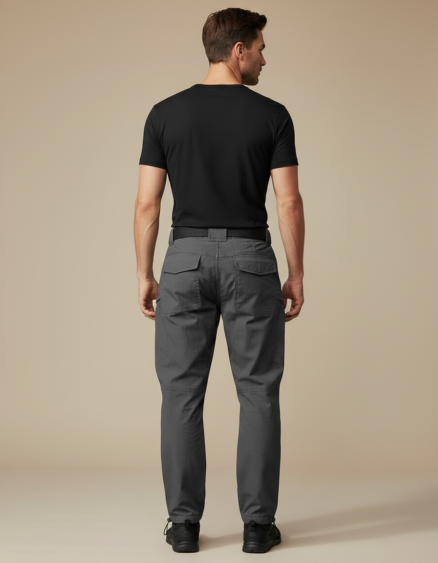 Pantalon Parachute Gris Tactique Multi-Poches Homme - Polyester - vue 2