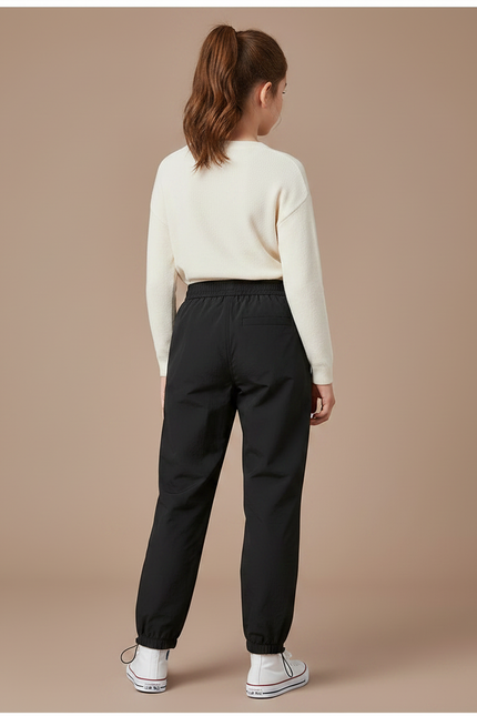 Pantalon Parachute Noir Fluide Décontracté Enfant - Polyester - vue 2