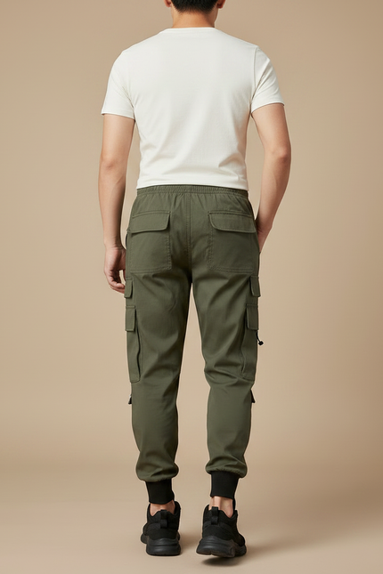 Pantalon Parachute Kaki Cargo Imprimé Jogger Homme - Polyester - vue 2