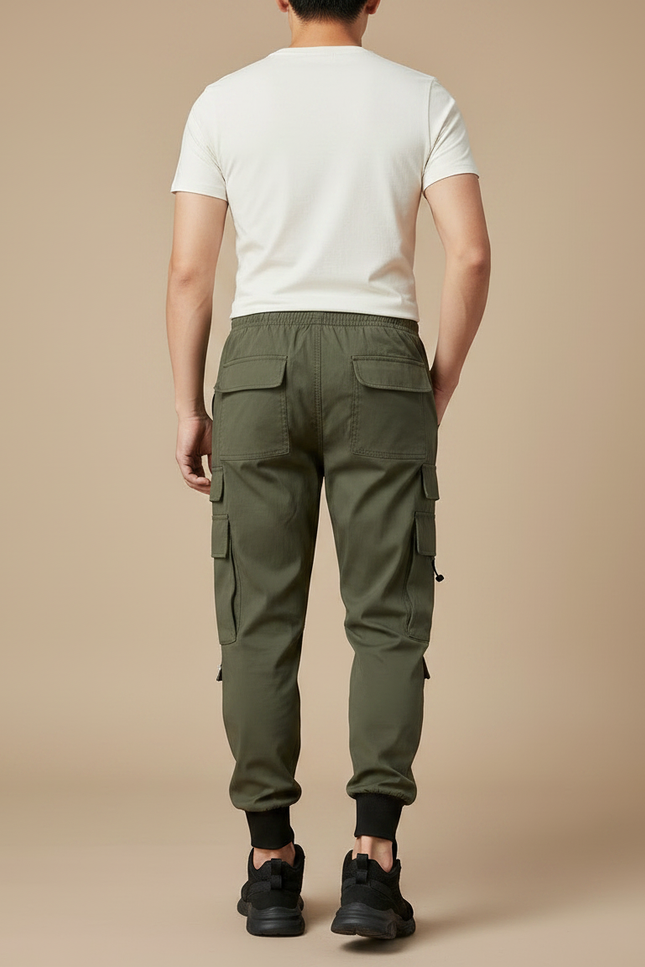 Pantalon Parachute Kaki Cargo Imprimé Jogger Homme - Polyester - vue 2