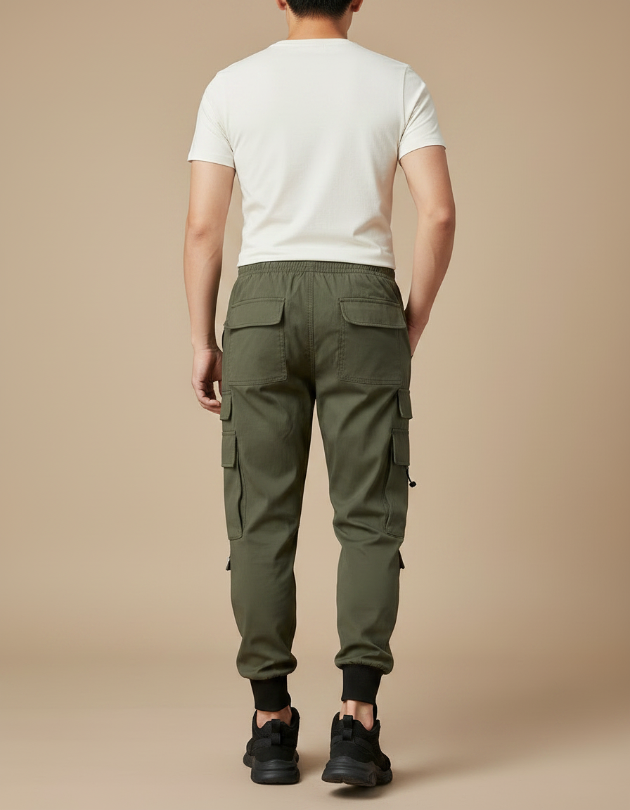 Pantalon Parachute Kaki Cargo Imprimé Jogger Homme - Polyester - vue 2